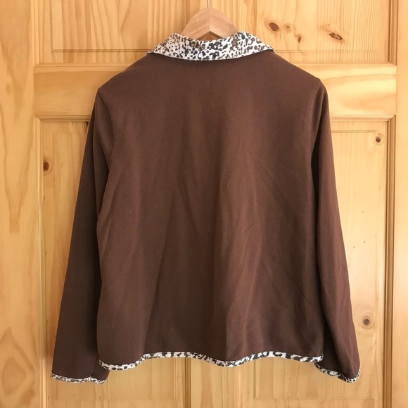 KORET snow leopard animal print trimmed jacket petite size MP - Picture 5 of 6